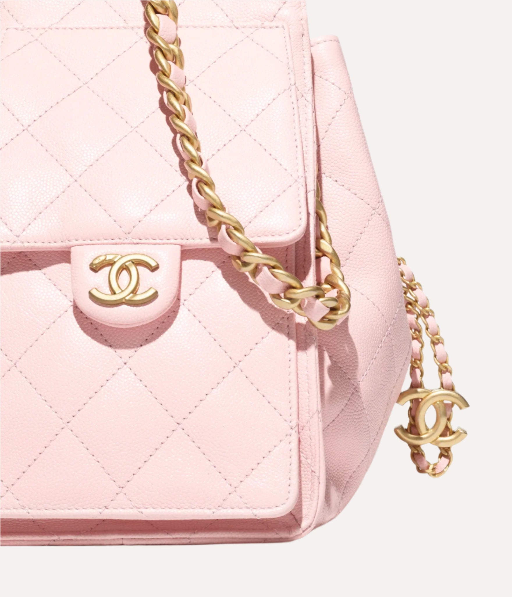 Chanel 25 Small Handbag Grained Calfskin & Gold-Tone Metal Light Pink
