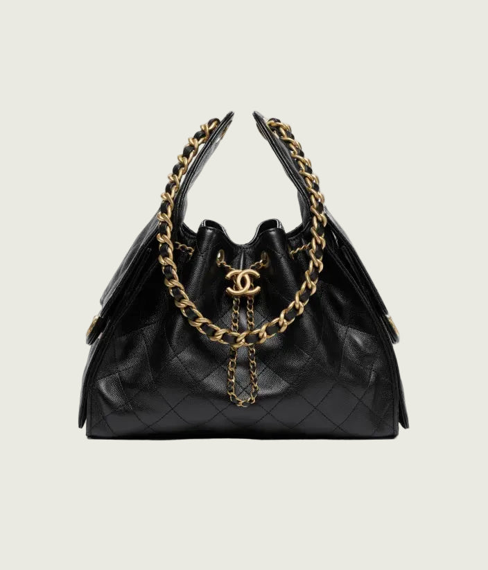Chanel 25 Small Handbag Grained Calfskin & Gold-Tone Metal Black