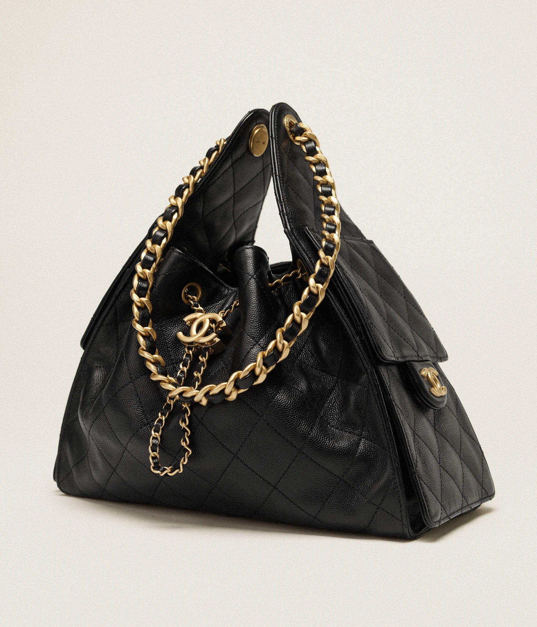 Chanel 25 Small Handbag Grained Calfskin & Gold-Tone Metal Black
