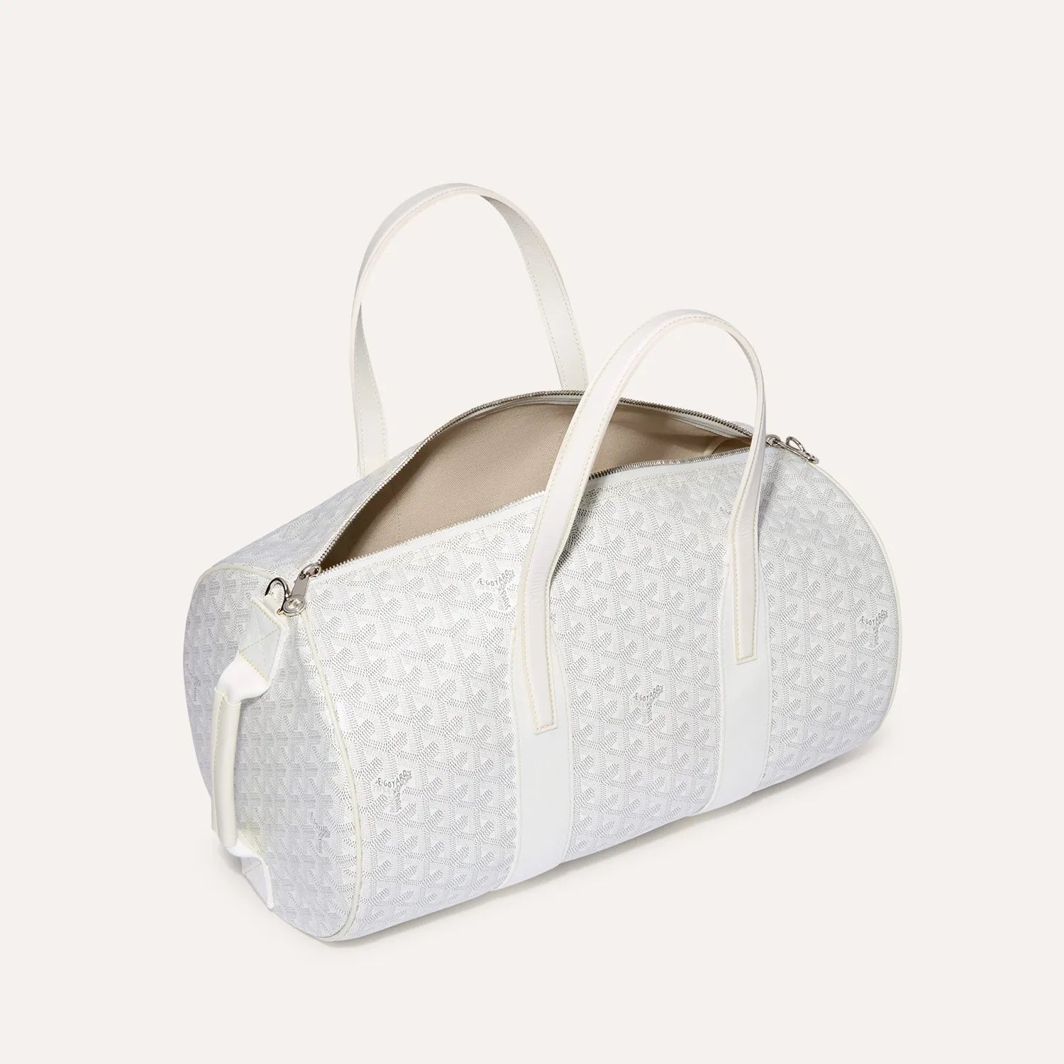 Goyard Barrel 40 Sports Bag White
