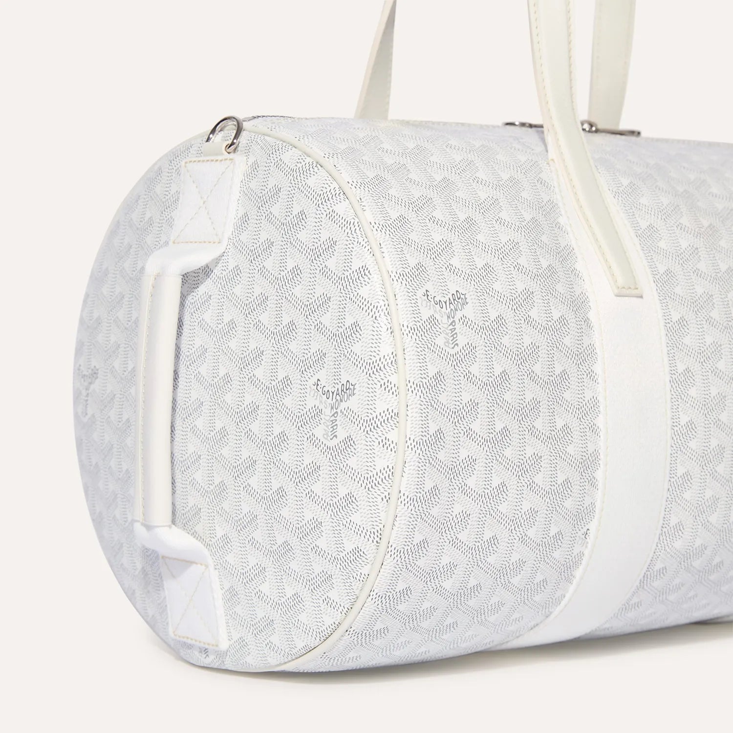 Goyard Barrel 40 Sports Bag White