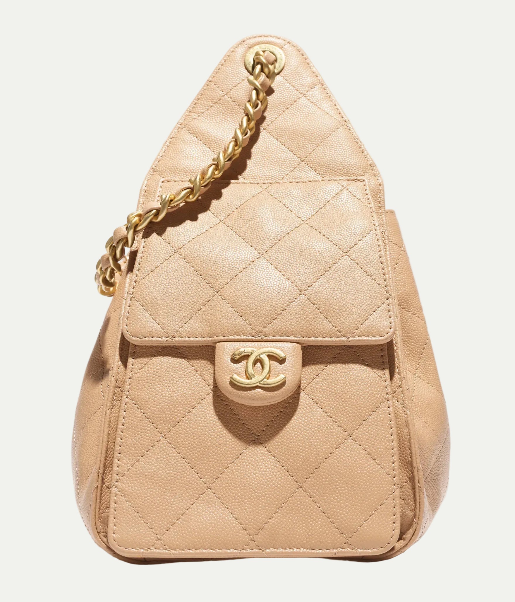 Chanel 25 Small Handbag Grained Calfskin & Gold-Tone Metal Beige