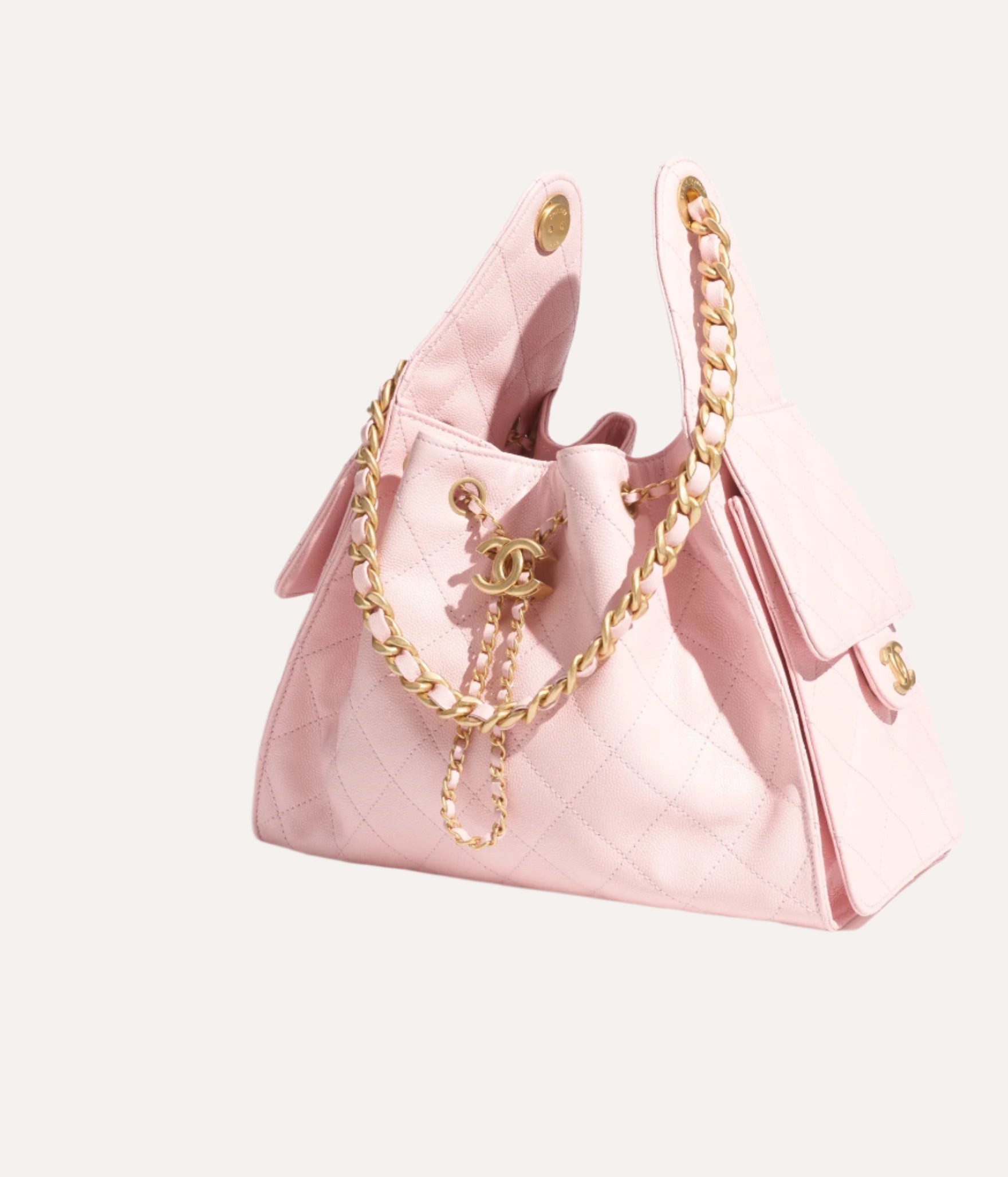 Chanel 25 Small Handbag Grained Calfskin & Gold-Tone Metal Light Pink