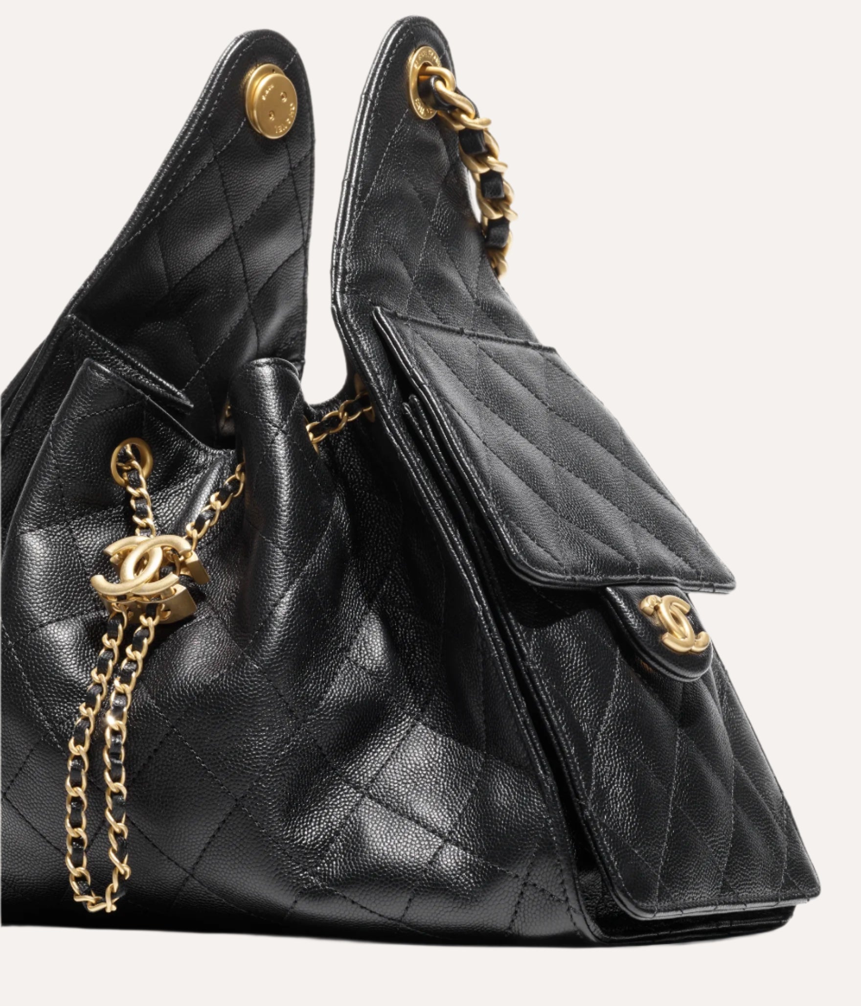 Chanel 25 Small Handbag Grained Calfskin & Gold-Tone Metal Black