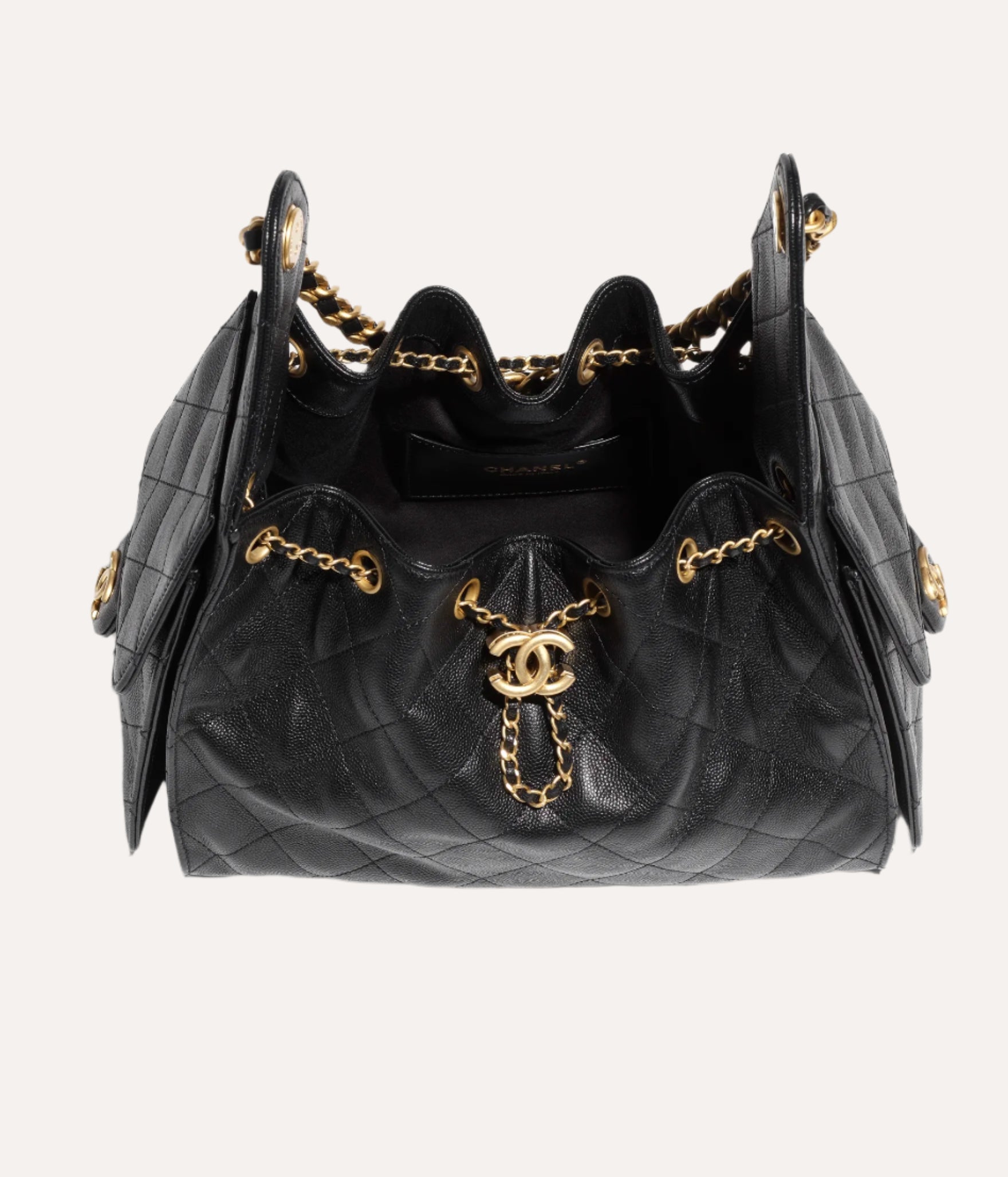 Chanel 25 Small Handbag Grained Calfskin & Gold-Tone Metal Black