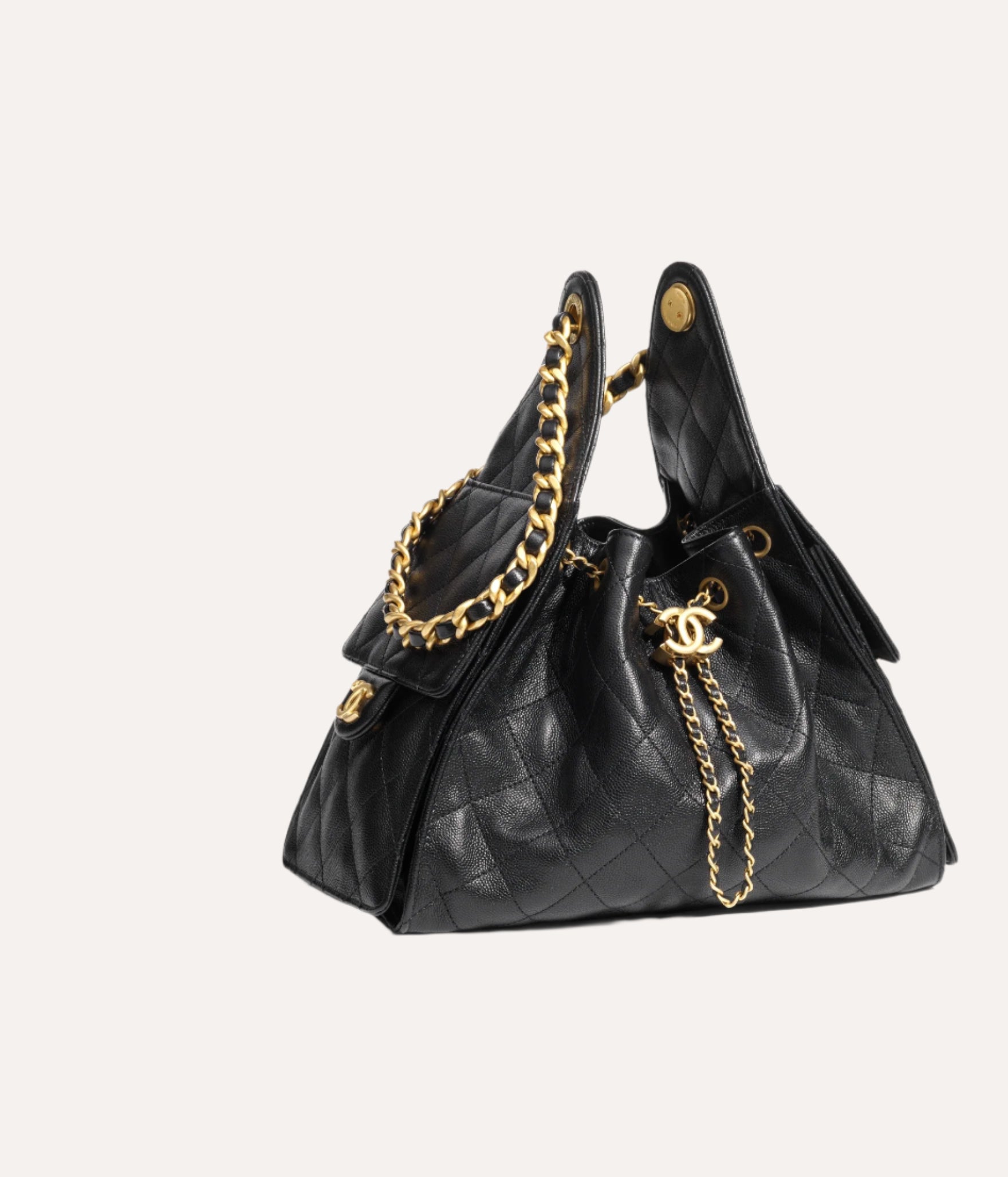 Chanel 25 Small Handbag Grained Calfskin & Gold-Tone Metal Black