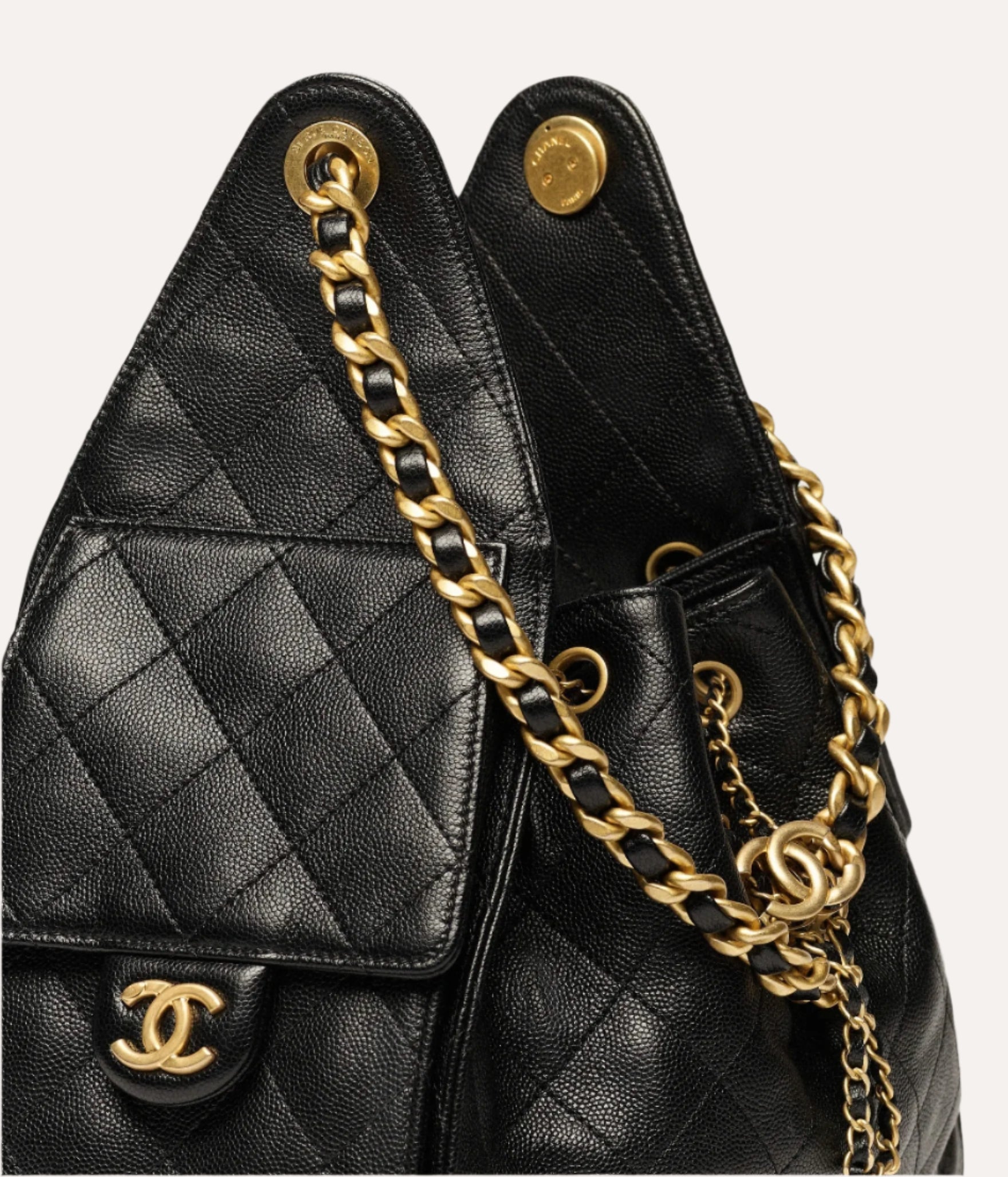 Chanel 25 Small Handbag Grained Calfskin & Gold-Tone Metal Black