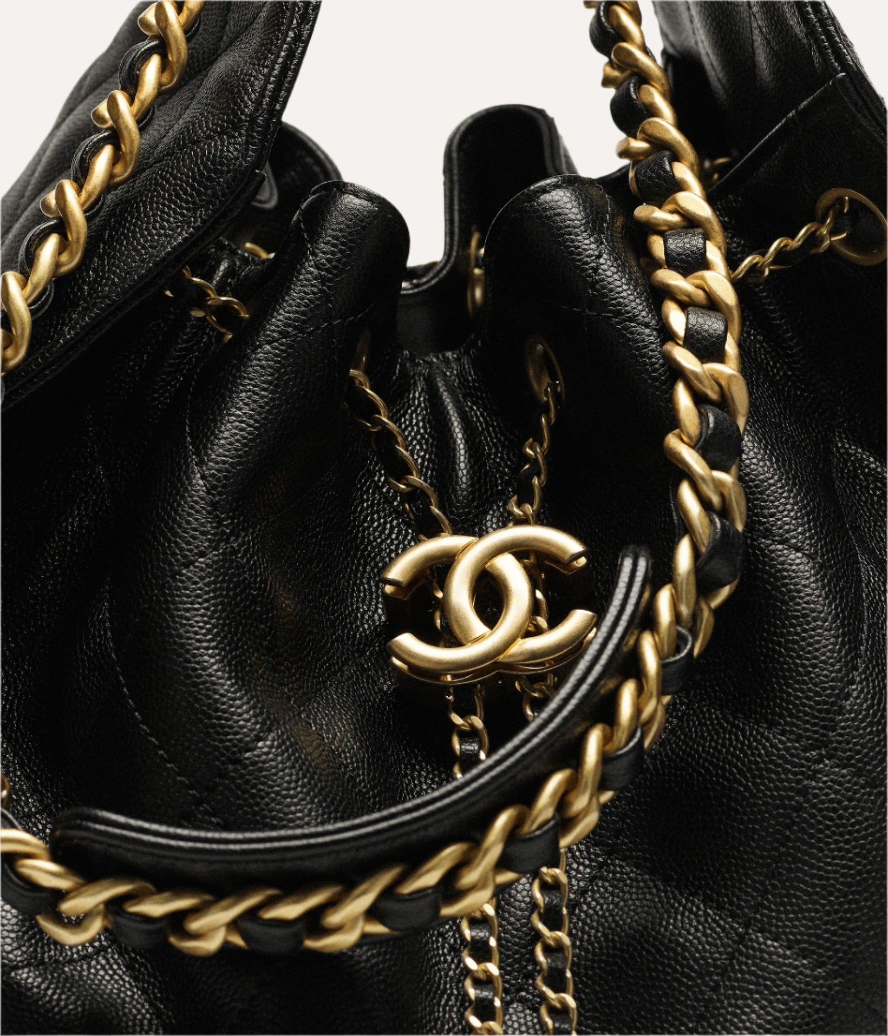 Chanel 25 Medium Handbag Grained Calfskin & Gold Tone Metal Black