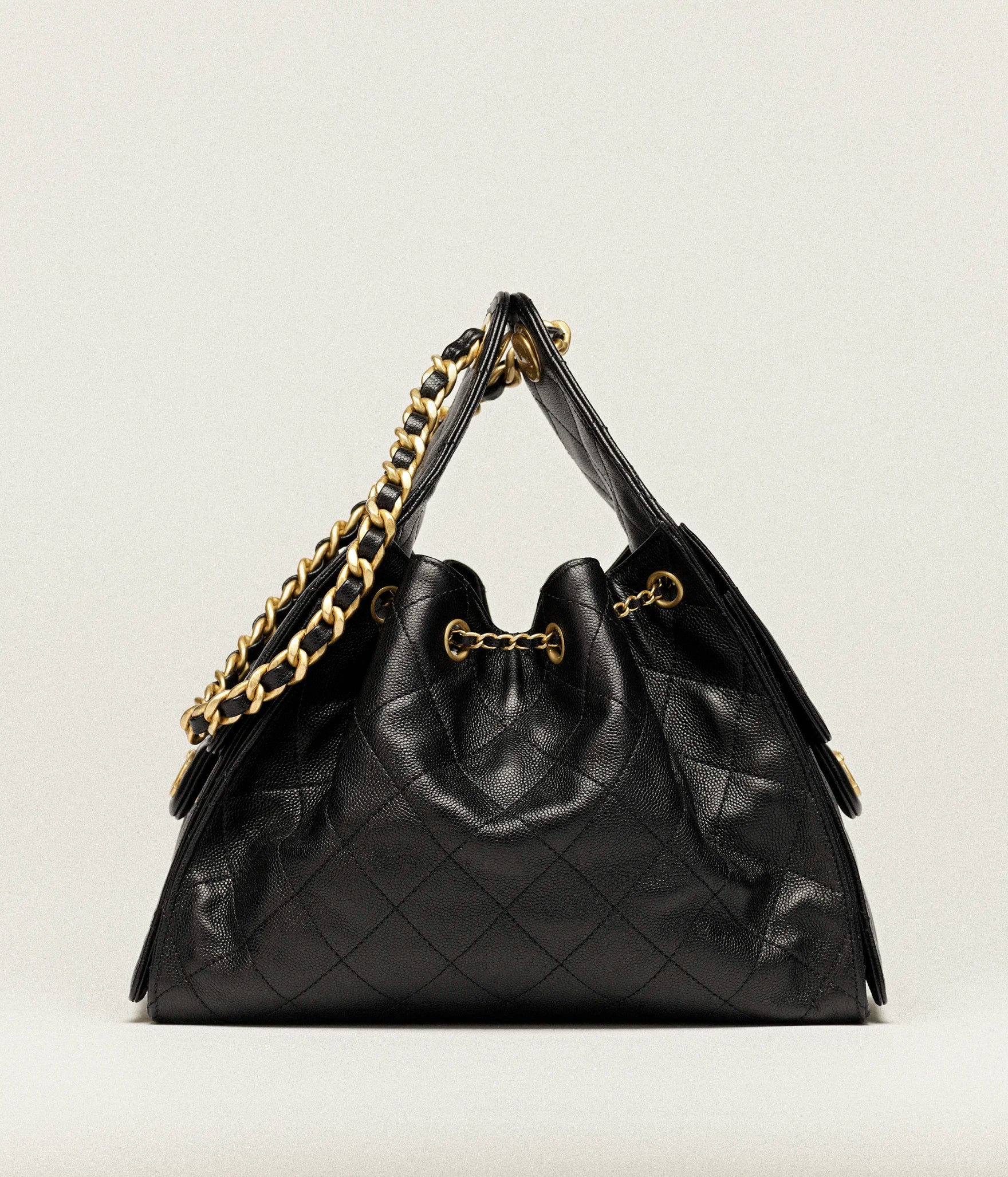 Chanel 25 Small Handbag Grained Calfskin & Gold-Tone Metal Black