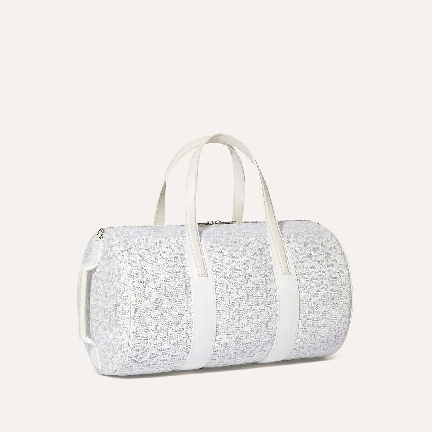 Goyard Barrel 40 Sports Bag White
