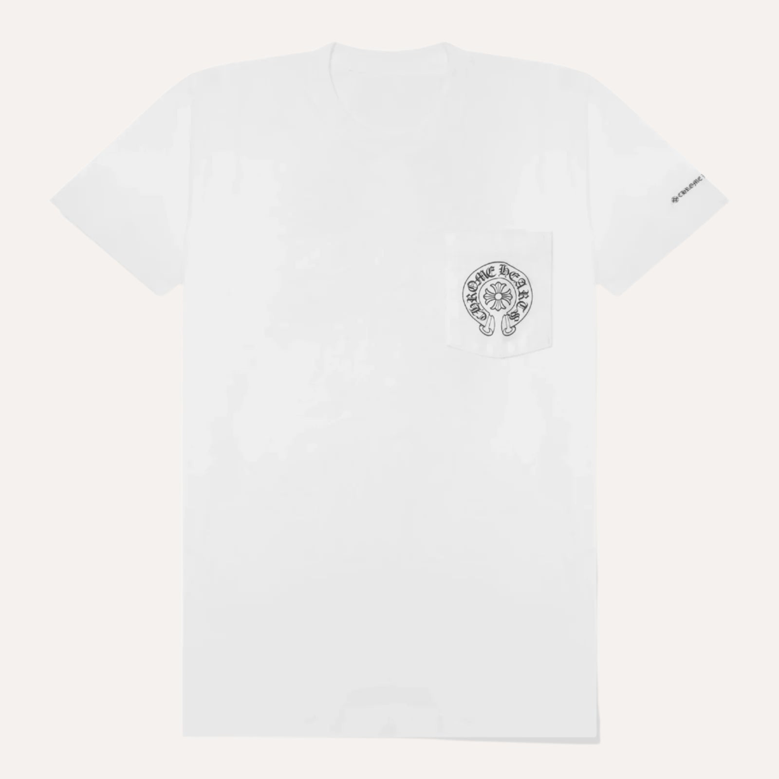 Chrome Hearts Horse Shoe Pocket Logo White T Shirt